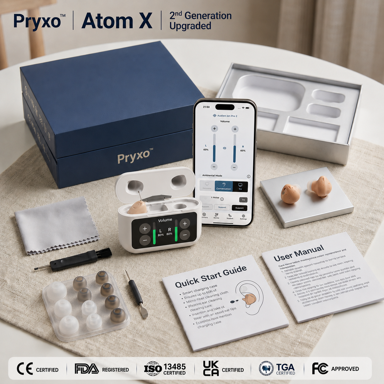 🔥 Final 1 Hours : Only Limited Stock Left👂 Pryxo™ Atom X Smart Hearing Aids — Clearer Sound, More Comfortable Living 💖🔊