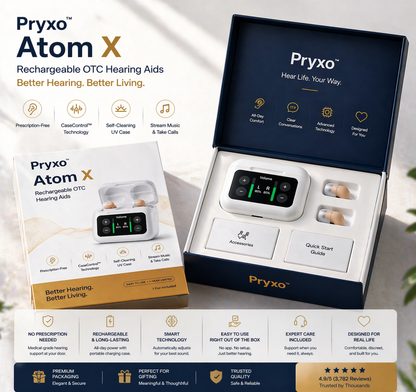 🔥 Only 2 Hours Left! 👂 Pryxo™ Atom X Smart Hearing Aids — Clearer Sound, More Comfortable Living 💖🔊