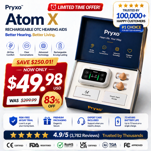 🔥 Only 3 Hours Left! 👂 Pryxo™ Atom X Smart Hearing Aids — Clearer Sound, More Comfortable Living 💖🔊