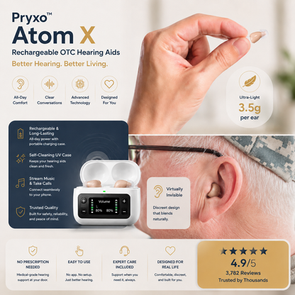 🔥 Final 1 Hours : Only Limited Stock Left👂 Pryxo™ Atom X Smart Hearing Aids — Clearer Sound, More Comfortable Living 💖🔊